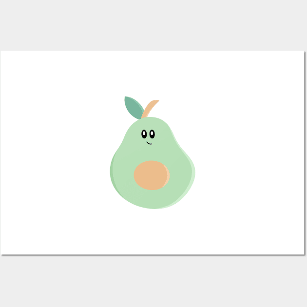 Cute Chubby Kawaii Avocado Art Wall Art by The Pretty Hippo Company